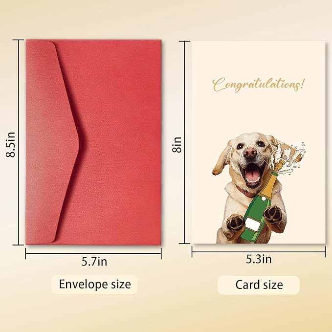 Labrador Wedding Congrats Card for Dog Lover Couple, Wedding Congratulations Card from Dog, Cute Dog Engagement Card, Bridal Shower Card, Wedding Day Congrats Gift for Newlyweds