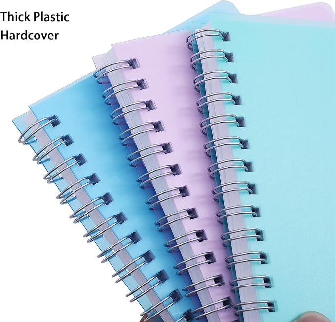 Graph Paper Notebook, 3 Pack Small Notebooks 4.3"x 5.7", Mini Grid Spiral Notebook, 480 Pages, Cute College School Supplies Pocket Notebook for Work, Aesthetic Gift Office Supplies