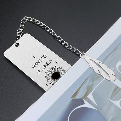 Sunflower Gifts for Women,Inspirational Bookmarks with Chain,Book Markers for Reading,Back to School Coming of Age Gifts,Graduation Gifts,Kids Teen Girls Him Her Christmas Stocking Stuffers