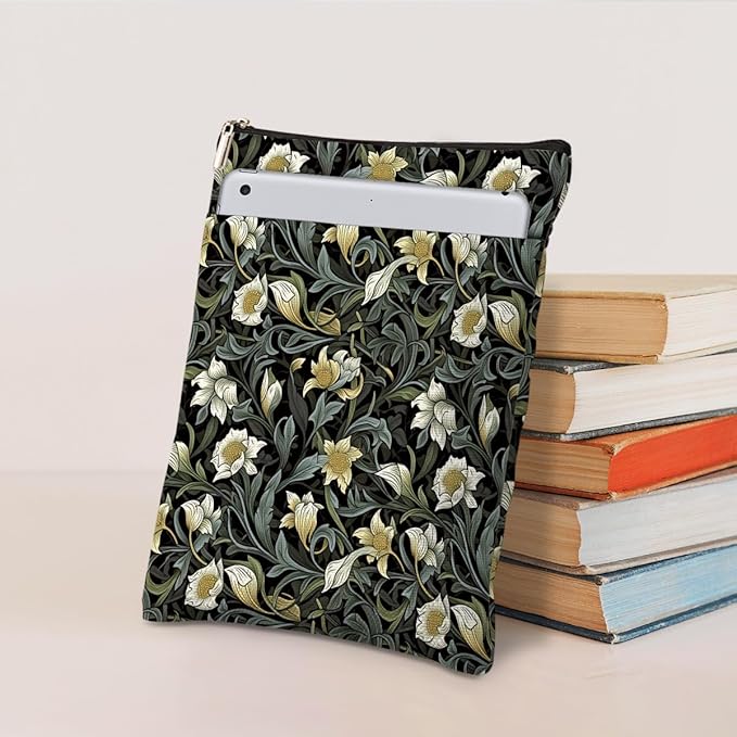 Botanical Book Sleeve, Classic Flower Book Covers for Paperbacks, Floral Book Pouch Book Protector, Book Lovers Gifts for Women Girls Niece, Book Accessories Book Club Gifts Christmas Birthday Gifts