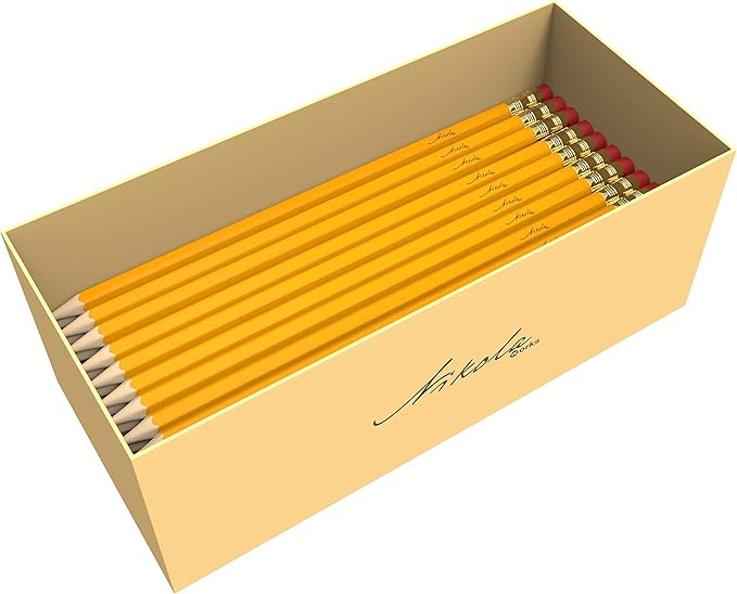 Bulk 650 Pack Premium Pre-Sharpened #2 HB Pencils USA Standard Wood Cased Graphite With Erasers
