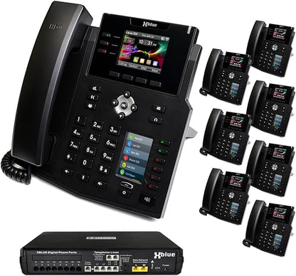 XBLUE X16 Plus VoIP System Bundle with (8) IP9g IP Phones - Including Auto Attendant, Voicemail, Remote Phone Extensions & Call Recording