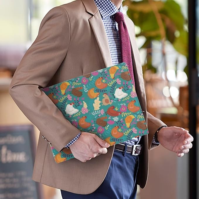 Cozeyat Padfolio Clipboard Folder Portfolio Funny Rooster Print PU Leather Clipboard with Cover for Legal Pad Holder Letter Size Writing Pad for Business School Office Conference Notepad Clip Boards