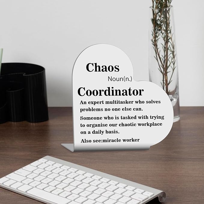 Friend, Coworker Gifts For Women, Funny Birthday Gifts For Her, Anniversary, Office Gifts For Coworkers, Boss, Friends, Heart Stainless Steel Plaque Sign for Work Desk Table Book Shelf Decor -01