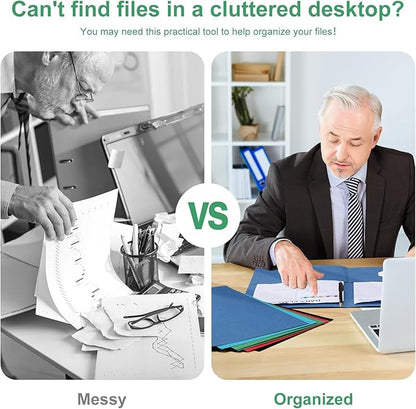 Harloon 75 Pack Two Pocket Portfolio Folders Bulk, 8.5 x 11 Inches Textured Paper with Business Card Slot Letter Size File Folders for Office School Classroom (Multi Colors)