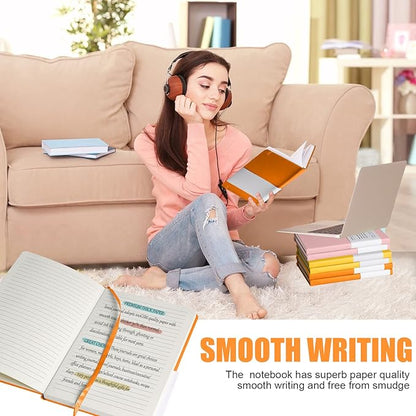 Lined Journal Notebook, (Orange), 160 Pages, Medium 5.7 inches x 8 inches - 100 gsm Thick Paper, Hardcover