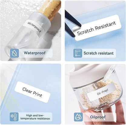 NIIMBOT Thermal Transfer Labels 0.55''x1.97'', Only for B18 Label Maker, PET Material, Waterproof and High-Temperature Resistance, Long Storage Time, White(14x50mm-125)