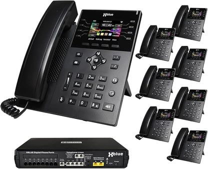 XBLUE X16 Plus VoIP System Bundle with (8) IP8g IP Phones - Including Auto Attendant, Voicemail, Remote Phone Extensions & Call Recording