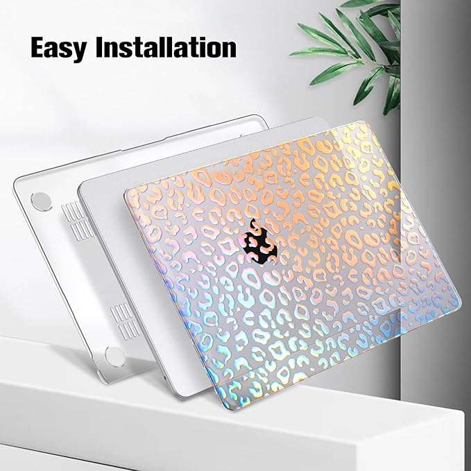 Fintie Case for MacBook Air 13.6 Inch A3113 A2681 (2022 2023 2024 Release) - Snap On Hard Shell Cover for MacBook Air 13.6" M2 M3 Chip with Liquid Retina Display and Touch ID (Leopard)