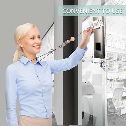 Retractable Lanyards for ID Badges and Keys, Cute Breakaway Teacher Lanyard with Badge Holders and Reels, Silicone Beaded Lanyard for Women, Nurses, Office with 2 Waterproof Card Holders