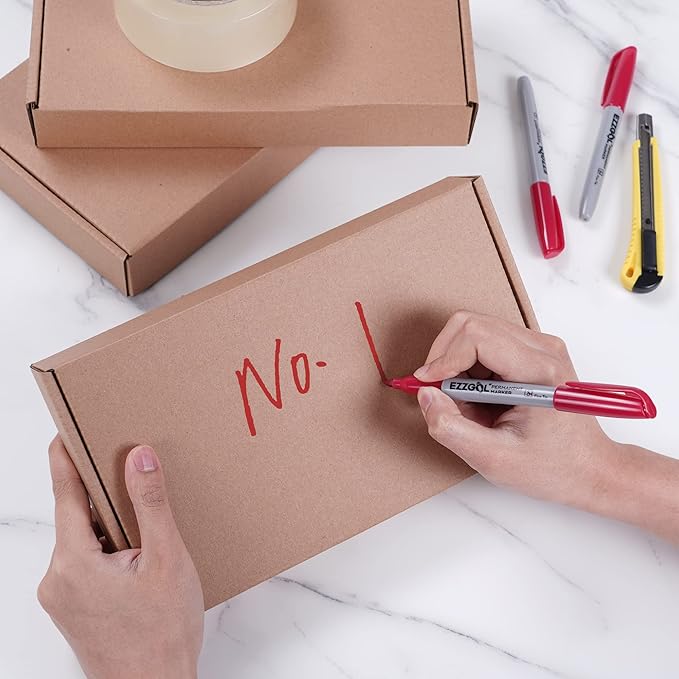 Permanent Markers Bulk, 72 Pack Red Permanent Marker Set, Fine Tip, Waterproof Markers, Premium Smear Proof Pens, Waterproof, Quick Drying, Office Supplies for School, Office, Home