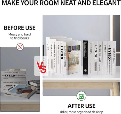 Book Ends for Shelves Clear Acrylic Bookends for Heavy Books Organizer Book Stopper to Hold Books for Home Office School and Desktop Decoration(Circular Arc) (6)