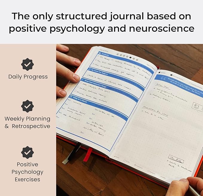 The OAK Journal Orange Smart Goal Planner Journal and Planner for Full Focus and Best Self Quarterly Goal Planner & Daily Gratitude Journal
