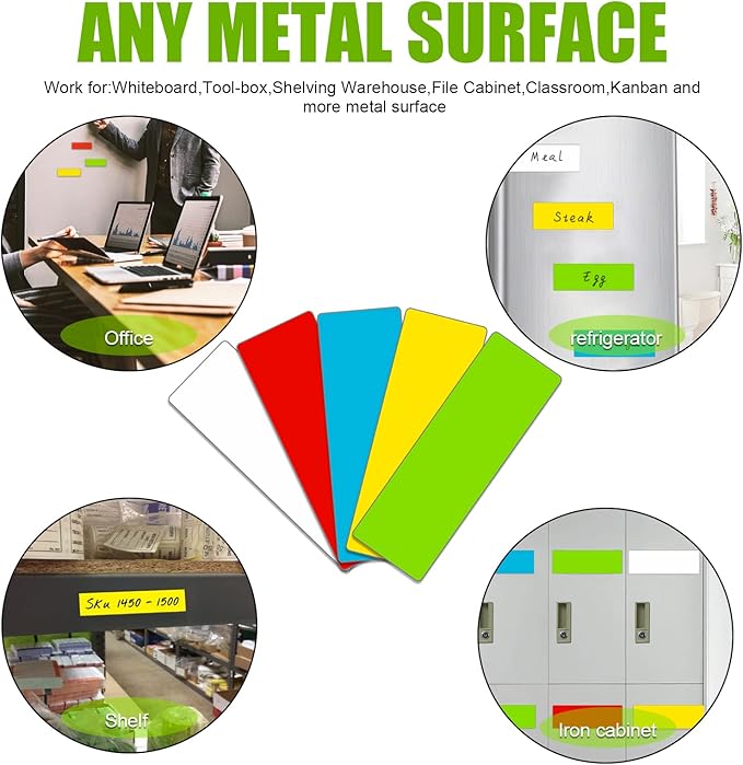 Magnetic Dry Erase Labels (1x3",Pack of 60),Name Tags Magnets Sticker,Durable for Classroom&Office&Cabinet&Whiteboard&Refrigerator&Education&Home&More (Green) Saint Patrick's Day Gift