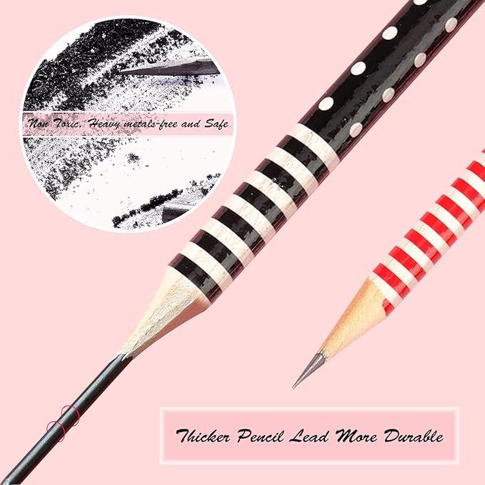 BUSHIBU Cute Pencils for Kids, Fun Pencil with Erasers Toppers, Woodcased #2 Pencils for School Classroom(12 Pack)