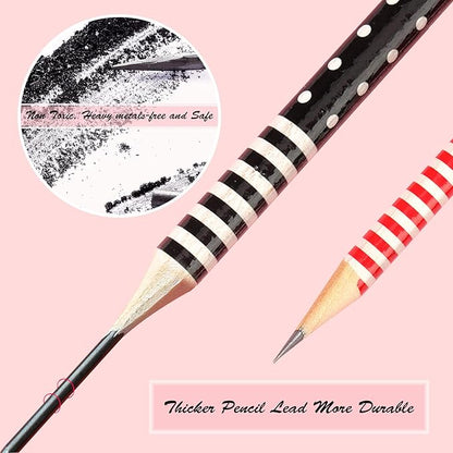 BUSHIBU Cute Pencils for Kids, Fun Pencil with Erasers Toppers, Woodcased #2 Pencils for School Classroom(12 Pack)