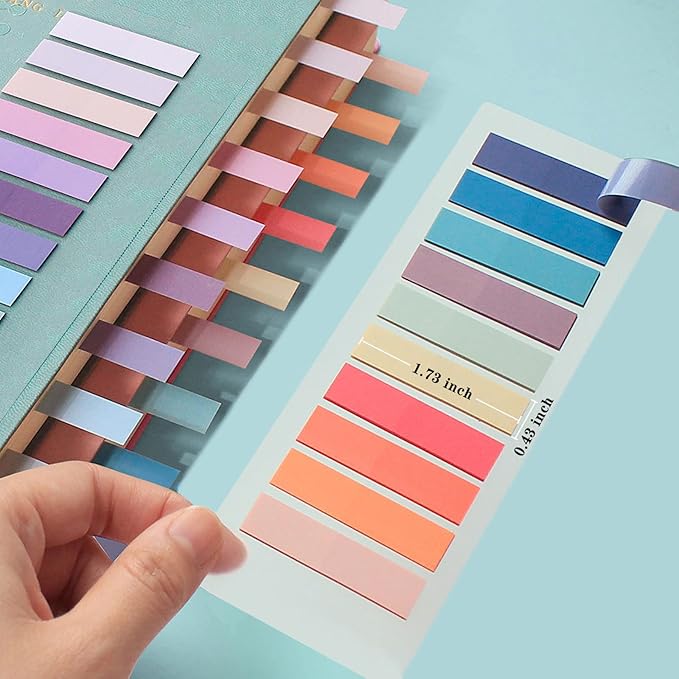 ELII 3600pcs Book Tabs,Writable Translucent Tabs for Annotating Books,Transparent Sticky Notes Page Markers for Notebooks, Writable and Repositionable Book Flags Strip Index Tabs