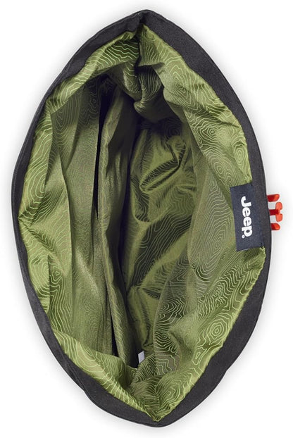 Jeep JS016D Rolltop Travel Backpack, Black, 17" Laptop