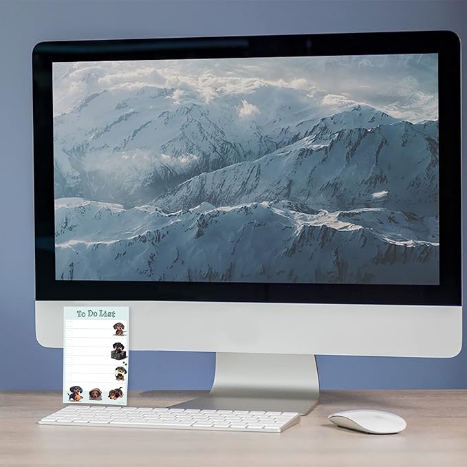 Dachshund Kawaii Sticky Notepad to Do List | Weiner Dog Lover Gifts for Women | Office School Supply Sticky Notes 4"x6" 50 Pages