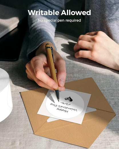 MUNBYN 3 Inch White Circle Thermal Sticker Labels, Multi-Purpose Self-Adhesive Round Thermal Stickers for Business, Inventory Labels, 500 Sheets/1 Roll