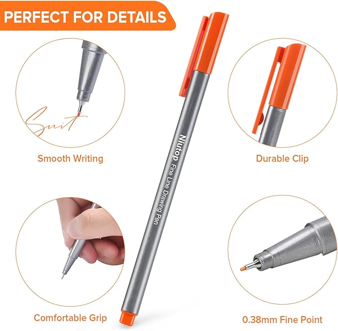 Niutop Easter Basket Stuffers Gifts for Teens Adults,Cute Colored Pens, 10-Color Aesthetic Drawing Pens Fine Tip Markers Journaling Pen Set, Fun Stationary, Scrapbook School Supplies