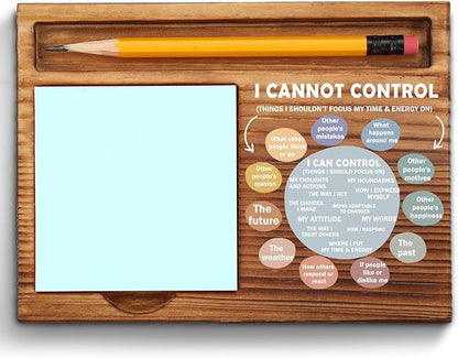vizuzi Things I Can Control Sticky Note Holder, Gifts for School Psychology, Counselor Office Decor, Mental Health Therapist Gifts CBT DBT Therapy Counseling Anxiety Self-Stick Note Pad Holders ZSS36