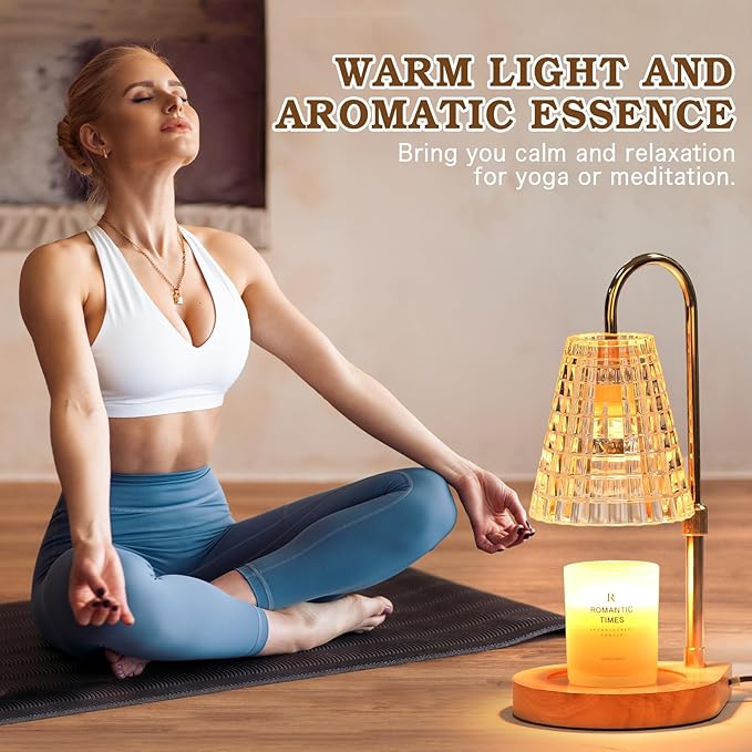 Candle Warmer Lamp with Timer, Glass Candle Lamp Warmer, Birthday Gifts for Women Mom Her, Dimmable Lamp Candle Warmer for Jar Candles, Adjustable Candle Light for Bedroom Decor, Living Room Decor