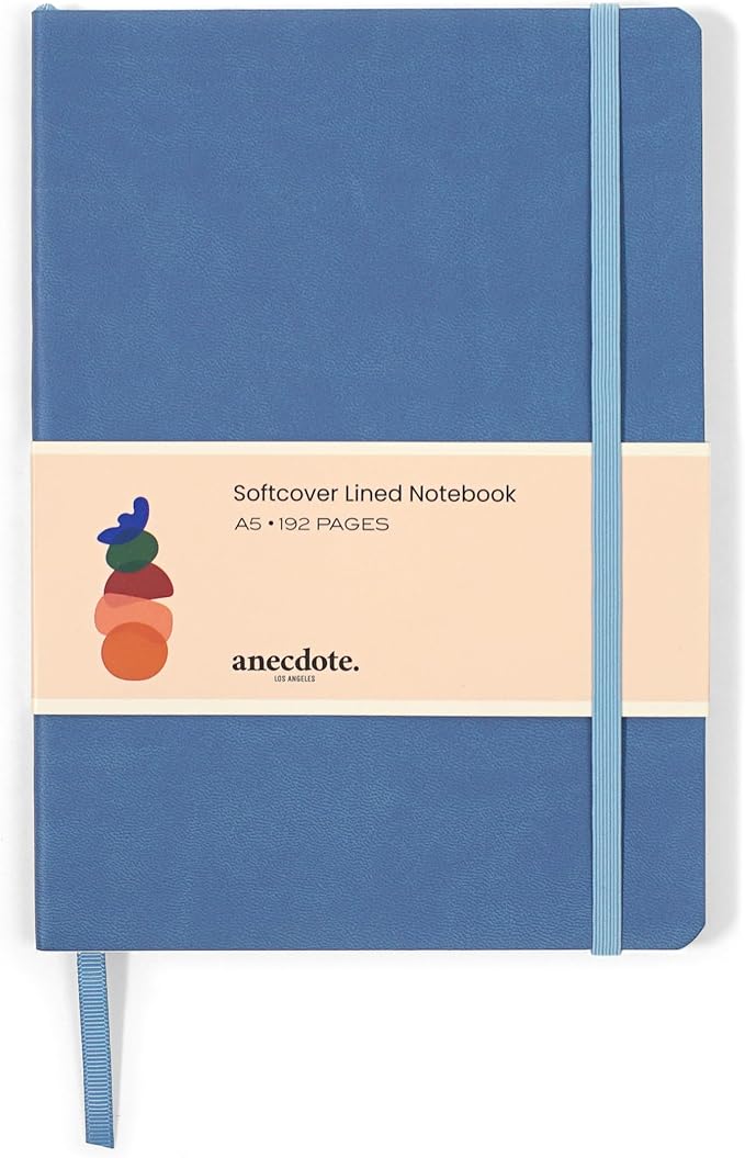 Softcover Ruled Journal with Thick 80 gsm Lined Cream Paper A5 size (8.3 inches x 5.4 inches) - Daily Writing Notebook Journal for Travel, School and Office Use - Diary Journal for Women and Men - French Blue