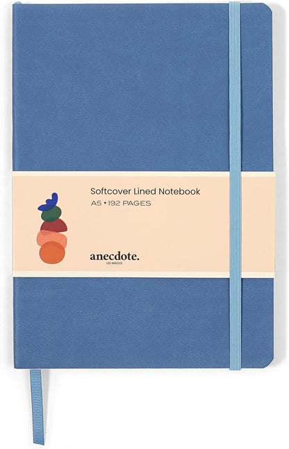 Softcover Ruled Journal with Thick 80 gsm Lined Cream Paper A5 size (8.3 inches x 5.4 inches) - Daily Writing Notebook Journal for Travel, School and Office Use - Diary Journal for Women and Men - French Blue