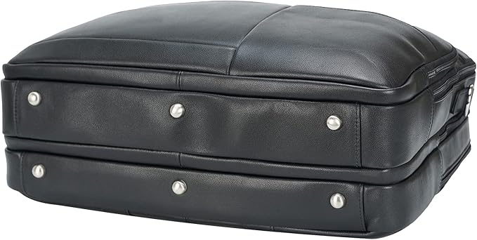 Polare X-Large 18" Full Grain Leather Briefcase For Men Business Travel Case Messenger Bag Fits 17.3" Laptop