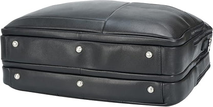 Polare X-Large 18" Full Grain Leather Briefcase For Men Business Travel Case Messenger Bag Fits 17.3" Laptop