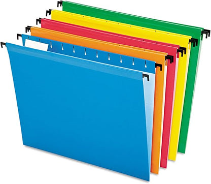 Pendaflex SureHook Reinforced Hanging Folders, Letter Size, Assorted Colors, 20 per Box (6152 1/5 ASST)