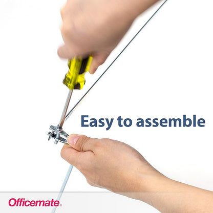 Officemate Hanging File Frame, Letter Size, Adjustable 14 to 18-Inches, 2 Count (Pack of 1),Silver, 91990