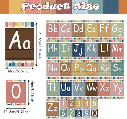 Bulletin Board Letters - ABC Alphabet Poster Classroom Decor Set Preschool English Poster Kindergarten/Primary School Classroom Wall Decor Daycare/Homeschool Supplies 10inx5.5in
