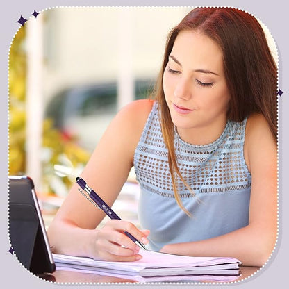 Zonon 12 Pieces Inspirational Pens Bulk Easter Basket Stuffers Motivational Quotes Ballpoint Pens with Stylus Tip Inspirational Gifts for School Office Teachers(Dark Purple,Motivational Style)