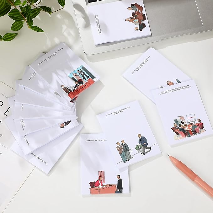 Funny Notepads with Sayings Sticky Funny Office Supplies to Do List Sarcastic Work Assorted Notepad for Workers, 12 Designs, 3 x 3.93 Inch(Novelty Style)