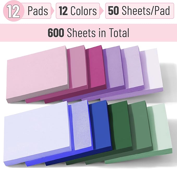 Mr. Pen- Sticky Notes, 3”x3”, 12 Pads, Mute Colors Sticky Notes, Sticky Note, Self-Stick Note Pads, Sticky Pads Sticky Notes Aesthetic, Colorful Sticky Notes, Sticky Notes Bulk Sticky Notes