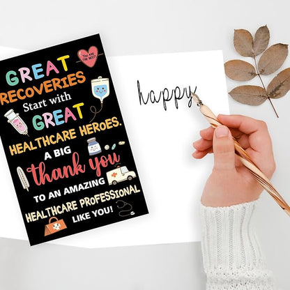 Thank You Card Gift for Nurses and Doctors – 8"x5.3" Healthcare Workers Appreciation Card with Envelope – Perfect for EMTs, Medical Staff, and Essential Healthcare Workers