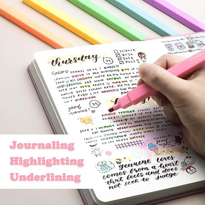 Vitoler Highlighters Assorted Colors,12 Pack Chisel Tip Highlighter Pens,No Bleed Highlighters for School Office Supplies