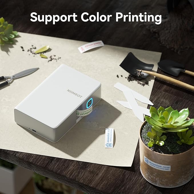 NIIMBOT Plant Labels 13×45mm (0.51'' x 1.77''), Only for B18 Label Maker, Suitable for Outdoor Indoor Plant Potted Tag, PET Material, Long Storage, Waterproof and High-Temperature Resistance, White
