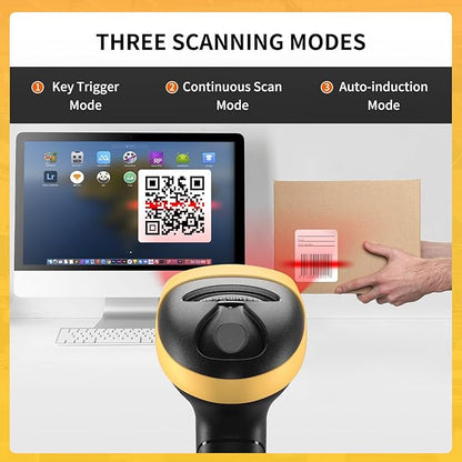 Handheld USB 1D 2D Barcode Scanner Reader for Computers, NetumScan Handheld Wired Automatic QR Bar Code Scanners for Mobile Payment, Store, Supermarket, Warehouse