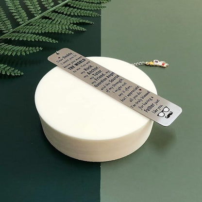 Bookmark for Daddy Thank You Birthday Gifts Papa I Love You Bookmarks Appreciate Fathers Day Present Dad Personalized Book Lover Retirement Christmas Keepsakes Book Mark with Chain from Son Daughter