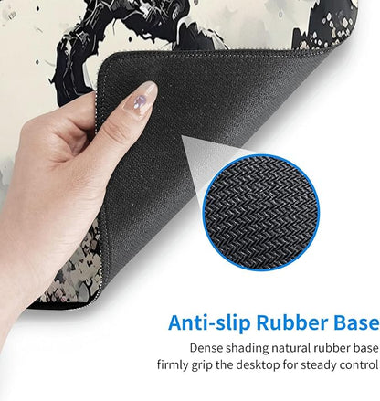 Japanese Mouse Pad, Large Japanese Desk Mat, XL Anime Gaming Keyboard Mat, Non-Slip Rubber Base, Big Extended Desk Protector for Home Office, 31.5”x11.8”