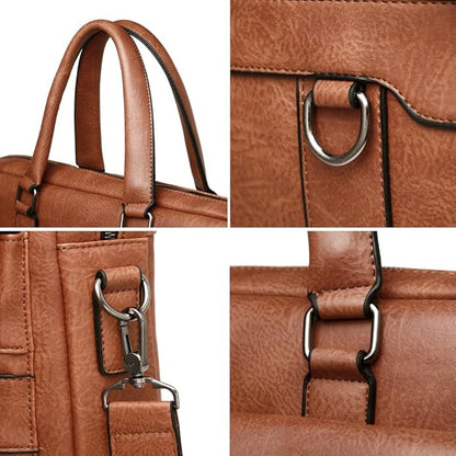 Hebetag Small Leather Sling Shoulder Bag Messenger Pack for Men Women Outdoor Travel Business