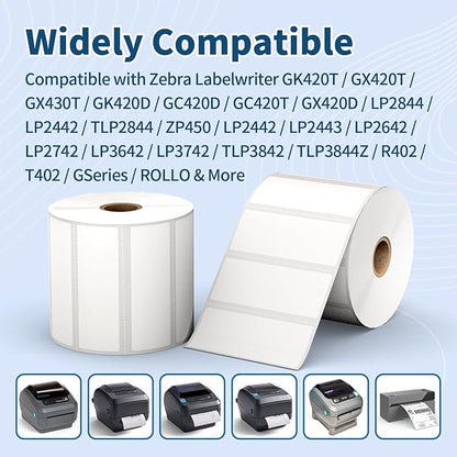 12 Rolls 3" x 1" Direct Thermal Labels - Tacnology 15600 Barcode & Postage FBA Address Label - Adhesive & Perforated - Compatible with Rollo, Zebra, Munbyn, Polono, and More Desktop Printers (1" Core)