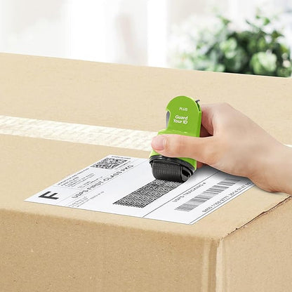 Guard Your ID 3 in 1 Wide Advanced Roller with Retractable Box & Envelope Opener and Identity Theft Prevention Security Stamp Green