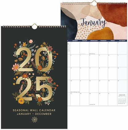 bloom daily planners 2025 Calendar Year Monthly Hanging Wall Calendar (January 2025 through December 2025) - Large 11” x 17” - Seasonal