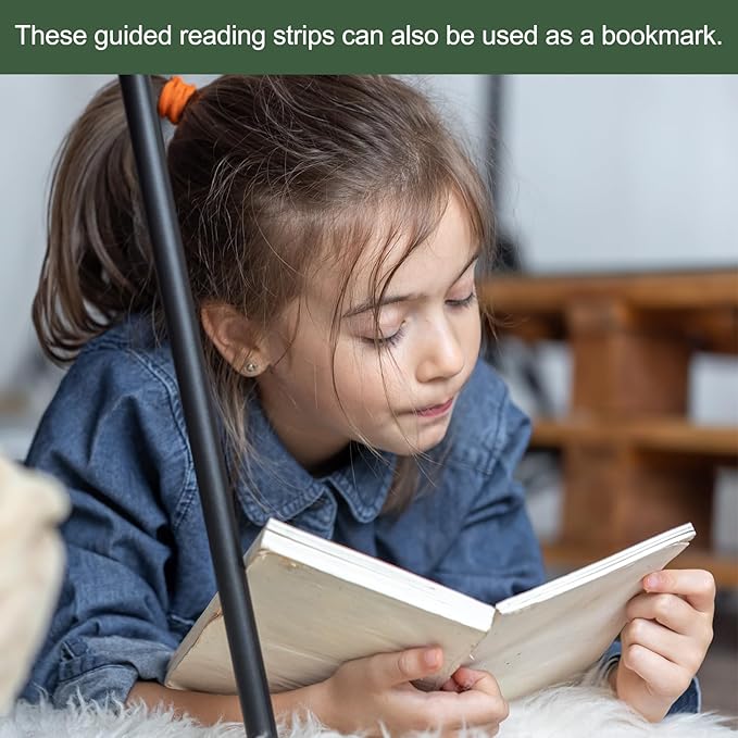 YOKIVE 8 Pcs Guided Reading Strips, Book Highlighter Strips Reading Tracker Bookmark Teacher Supply, Great for Classroom (Green Transparent, 7.48"x2.76")