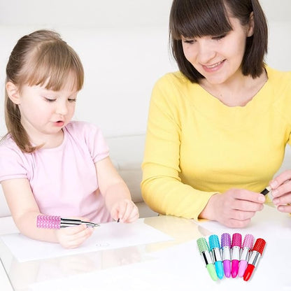 DomeStar 24PCS Lipstick Shape Pens, Creative Ballpoint Pens Rhinestone Crystal Ballpoint Pen Lipstick Cute Ball Pen for Office Stationery Women Girls Students Children Gift