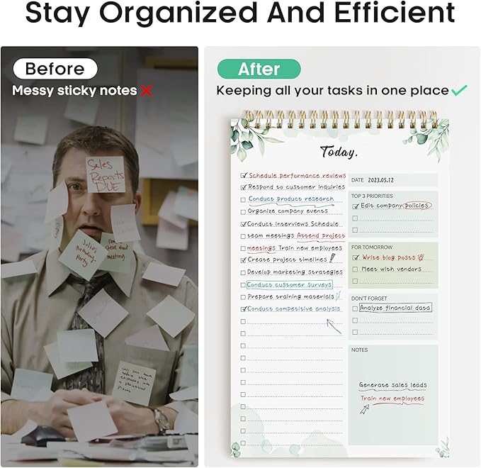 To Do List Pad - To Do List Notebook for Work with 52 Sheets, Undated Daily Planner Perfect for Daily Tasks and Goal Setting, To Do List Notepad Suitable for Office, Home and School-Nature
